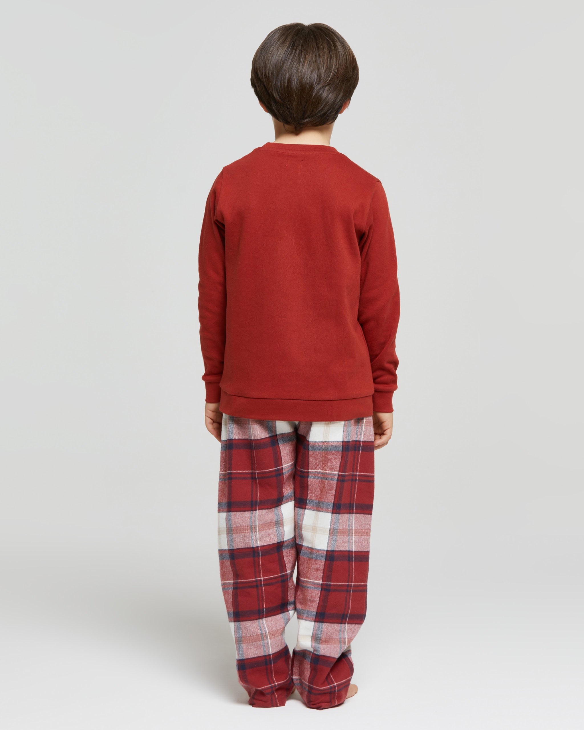 Langer Bob-Pyjama aus Baumwoll-Interlock und Flanell