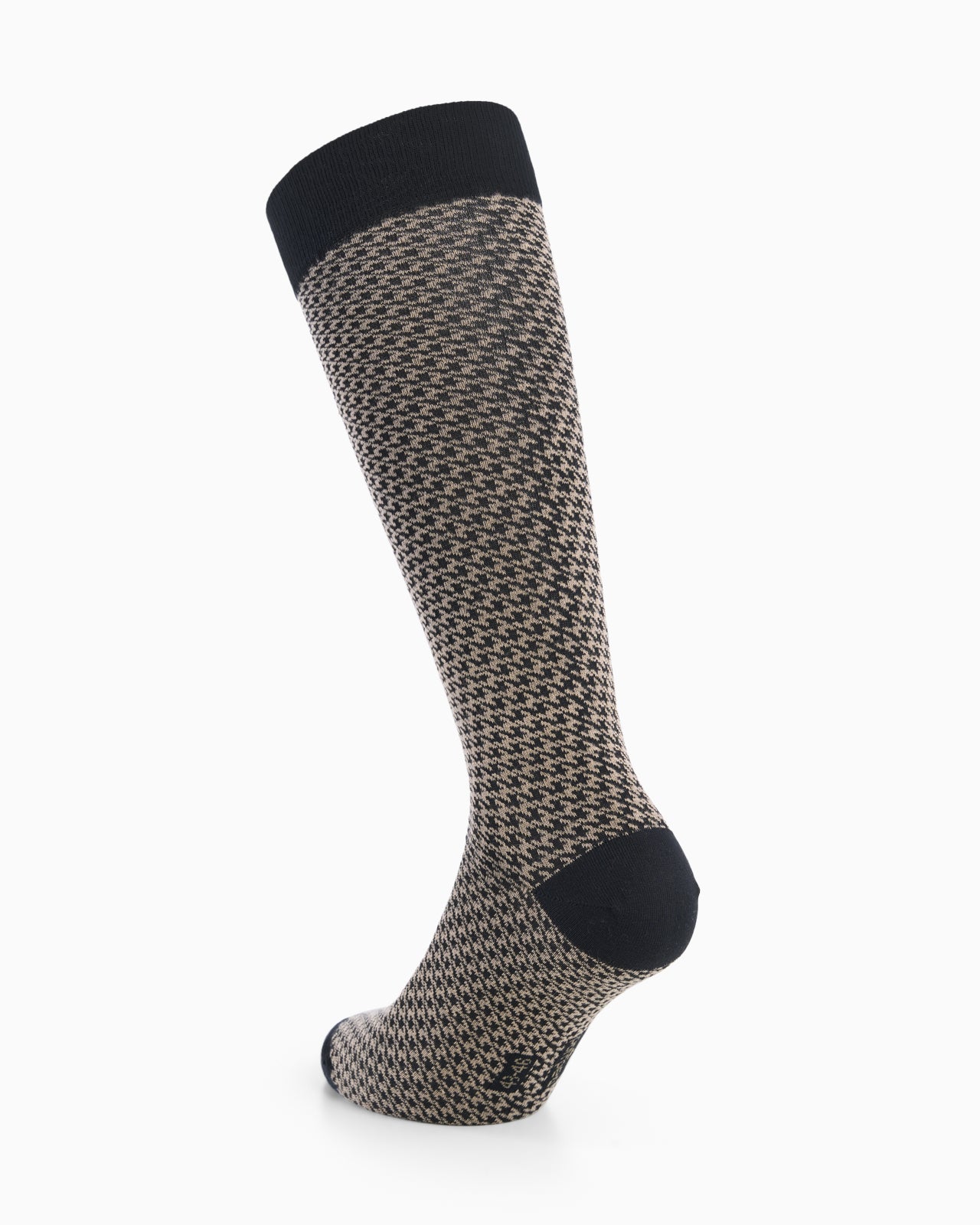 Brando long cotton sock with houndstooth pattern