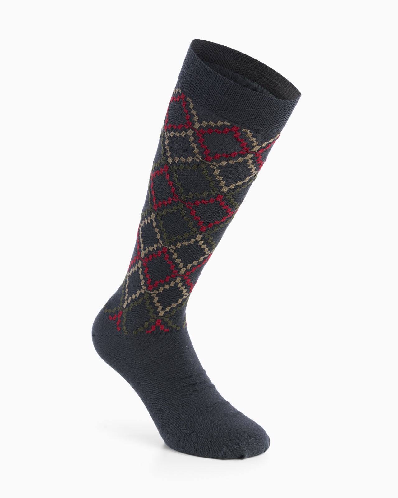 Romeo long cotton sock with geometric pattern