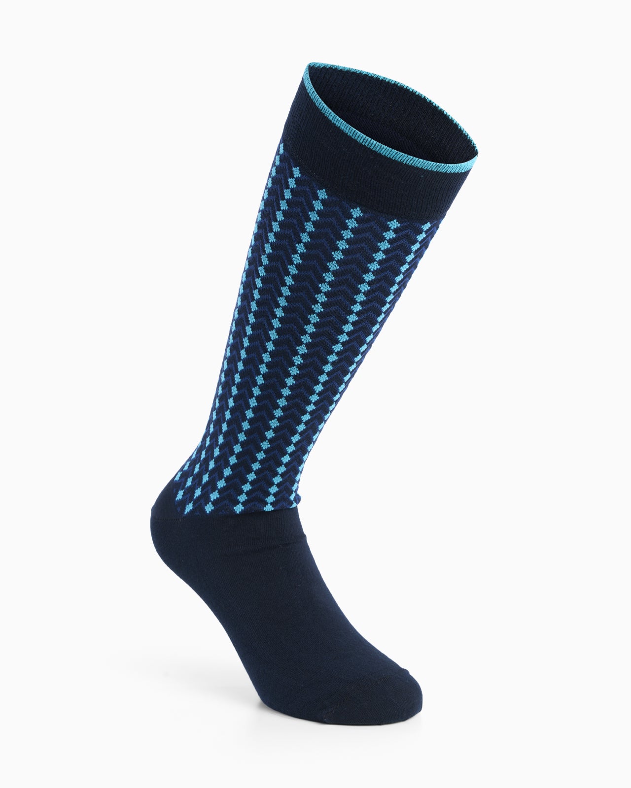 Santiago long cotton sock with geometric pattern