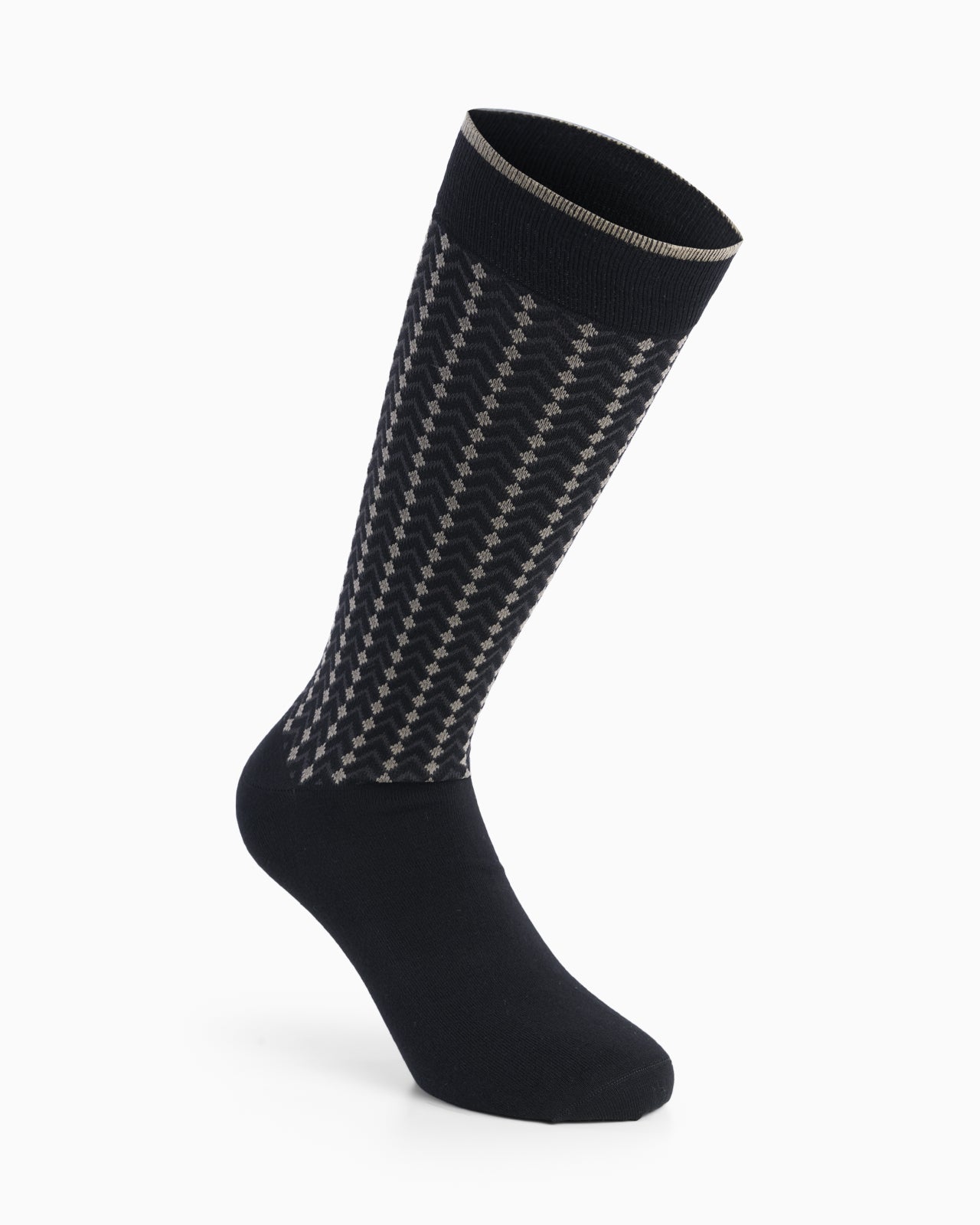 Santiago long cotton sock with geometric pattern