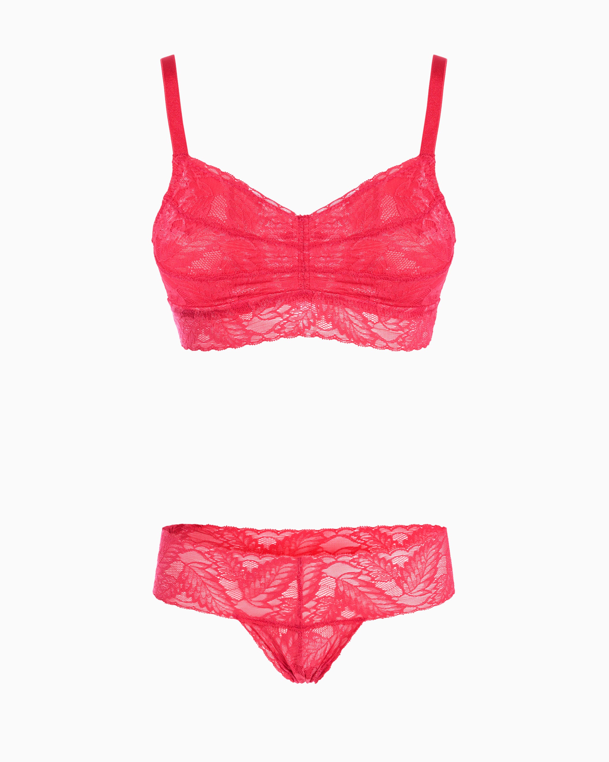 <b>Set Completo</b> coordinato Intimo Pizzo (Fragola)