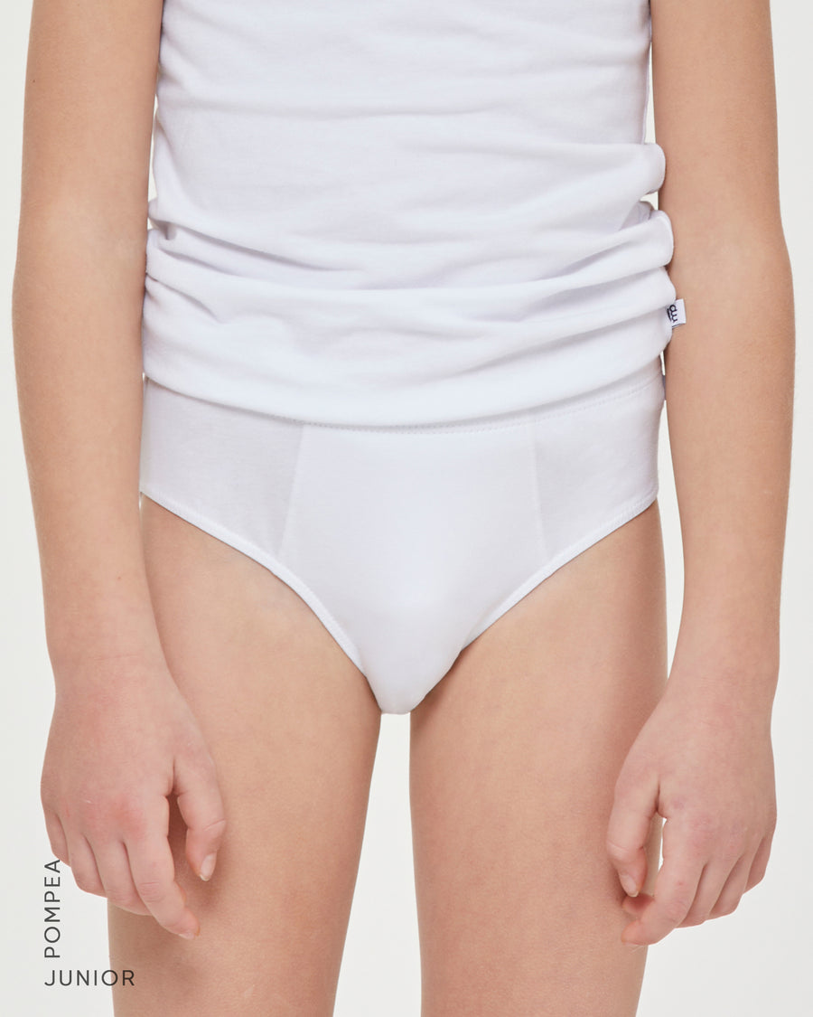 Boys' organic cotton briefs, white, Kids' Underwear