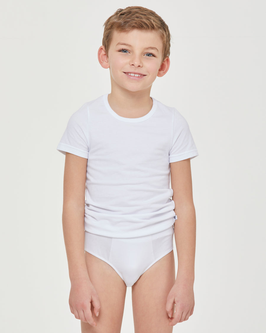 Boys' organic cotton briefs, white | Kids' Underwear | Pompeia