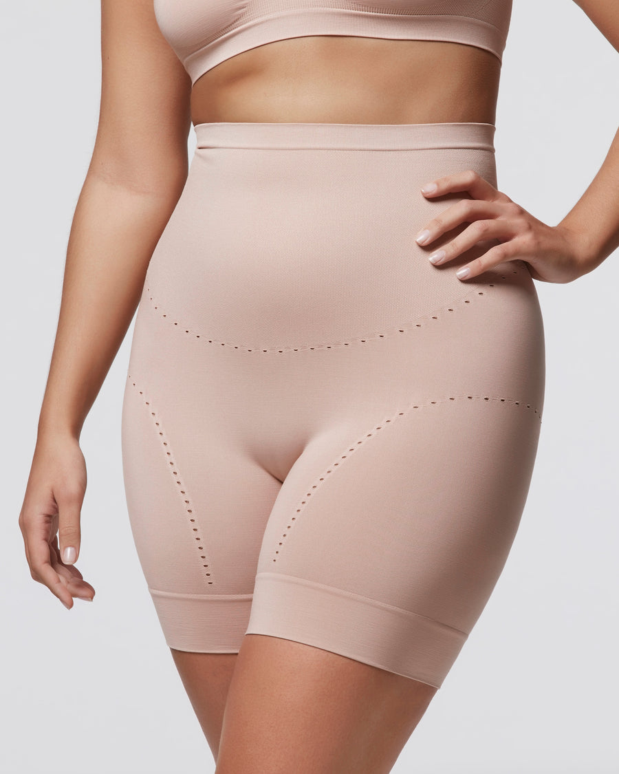 Shapewear Thong For Women Tummy Control Thong Mid High Waist Girdle Panties  Seamless Shaping Thong Shapewear Pink