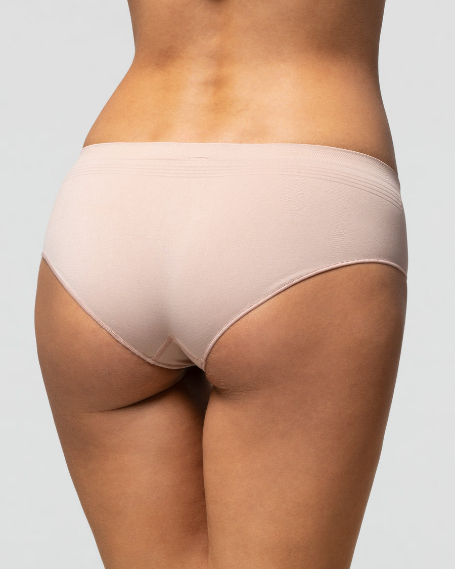 Womens Seamless Underwear Soft Stretch Invisibles No Show Panty Beige L 