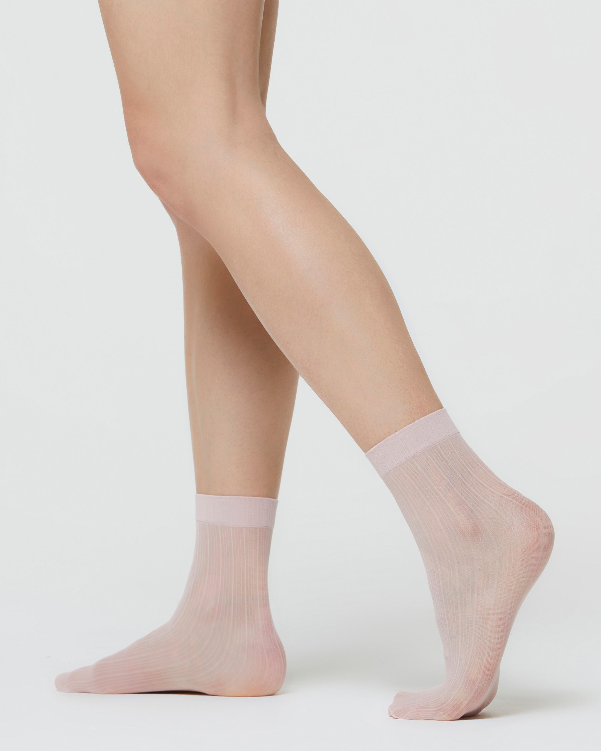 CHAUSSETTES TRANSPARENTES CAROL À MOTIF RAYURES VERTICALES